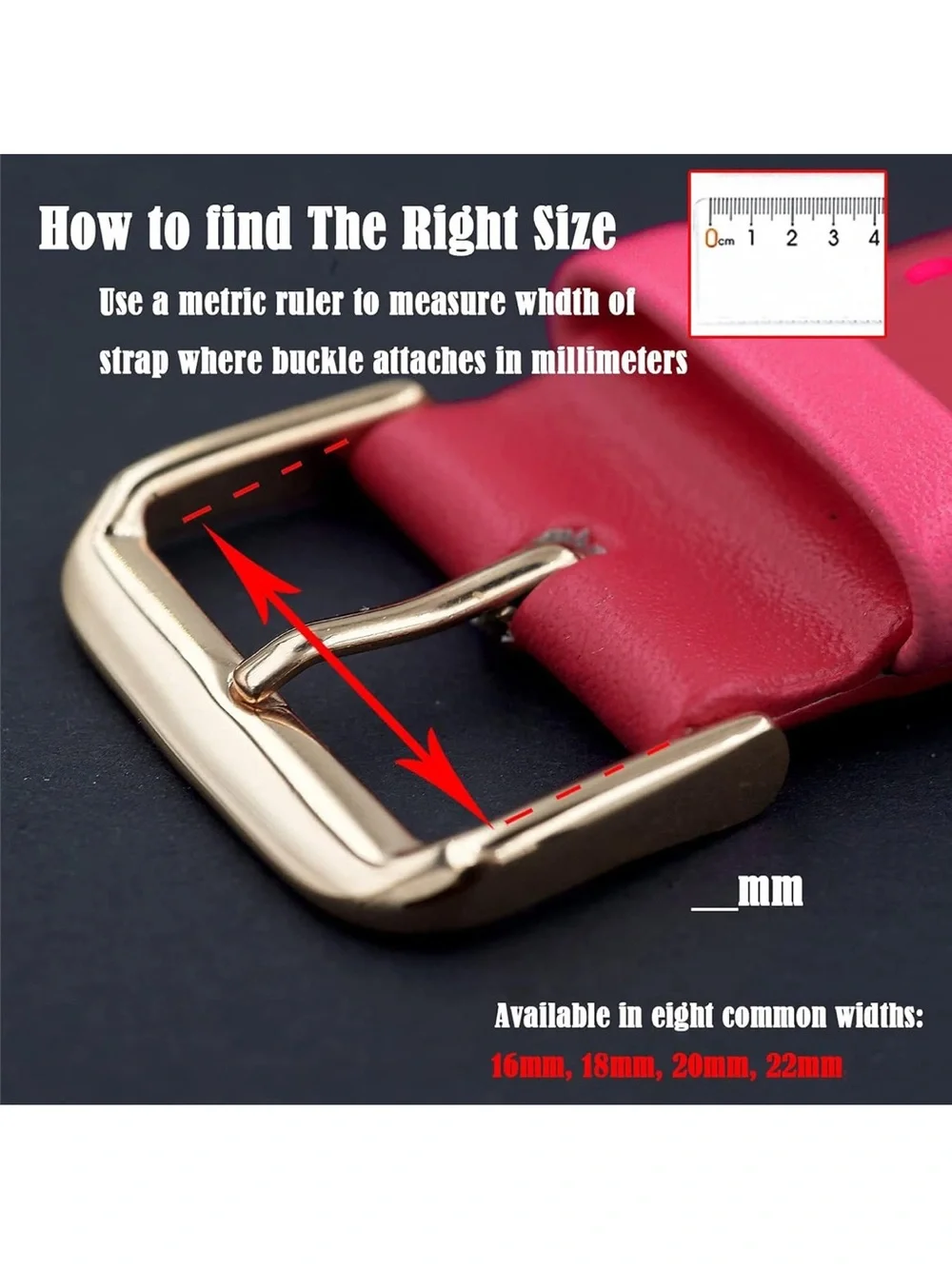 LOOKSEVEN Watch Bands Buckle - Replacement Straps with Tool 4 Pack Rose Gold